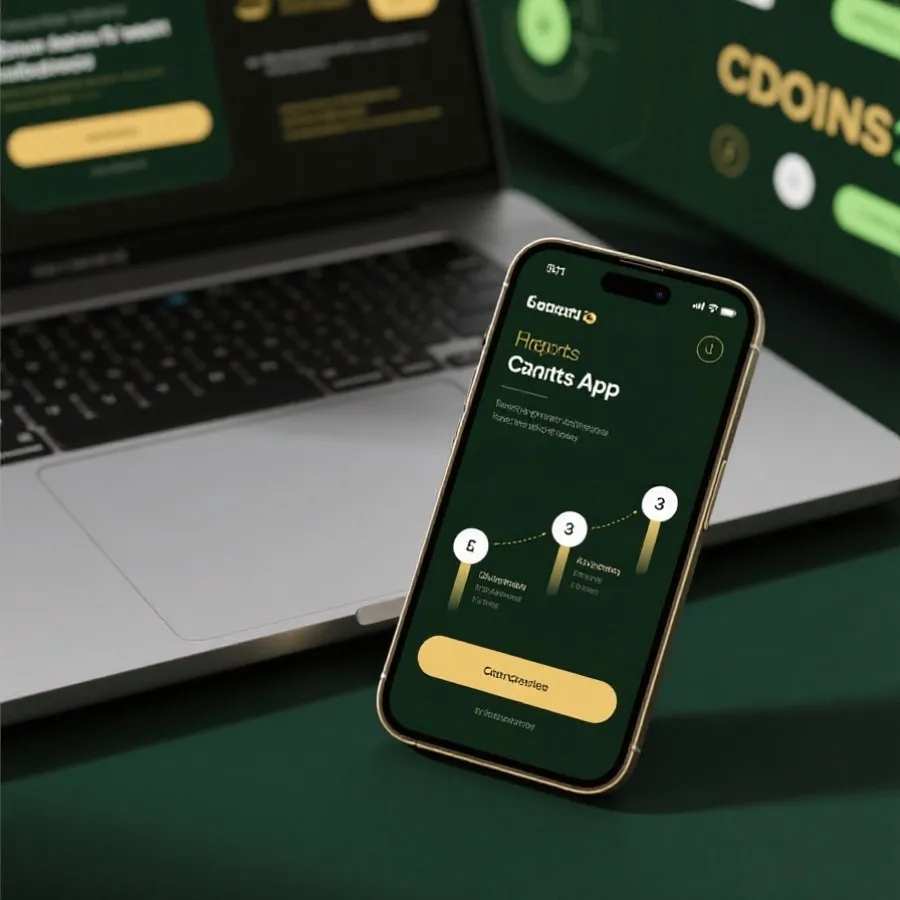 官方註冊與裝置下載流程示意